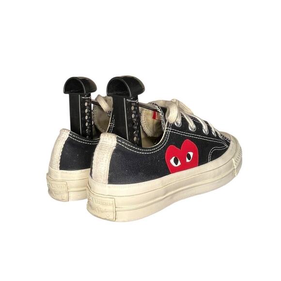 ***SOLD*** Converse x Comme des Garçons Play One Heart Black Chuck Sneakers W6 - Picture 4 of 6
